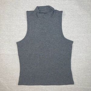 Aero - Seriously Soft | NWT Gray Mock Neck Sleeveless Crop Top | Small